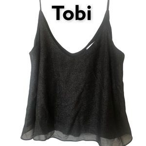 Tobi Glittery Black Cropped Cami top M